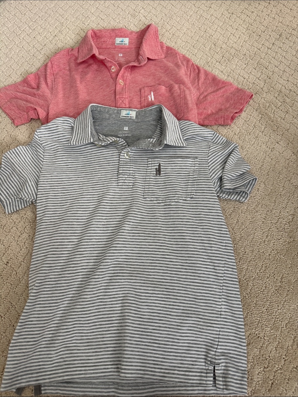 BoysStriped Gray Polo Shirt - Casual Collared Tee